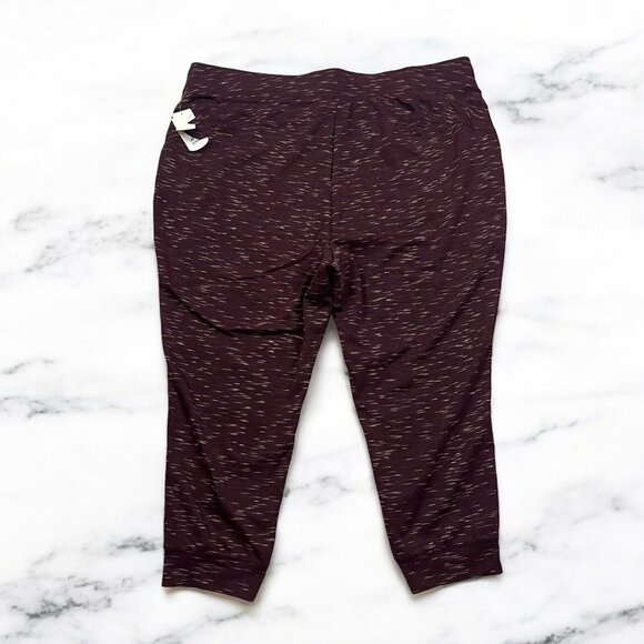 Xersion Jogger Pants Plus Size 2X Burgundy Spacedye Jersey Terry Knit Sweatpants - Picture 4 of 8